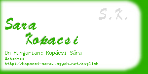 sara kopacsi business card